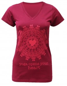 Yoga T Shirt Mandala Bordeaux for women